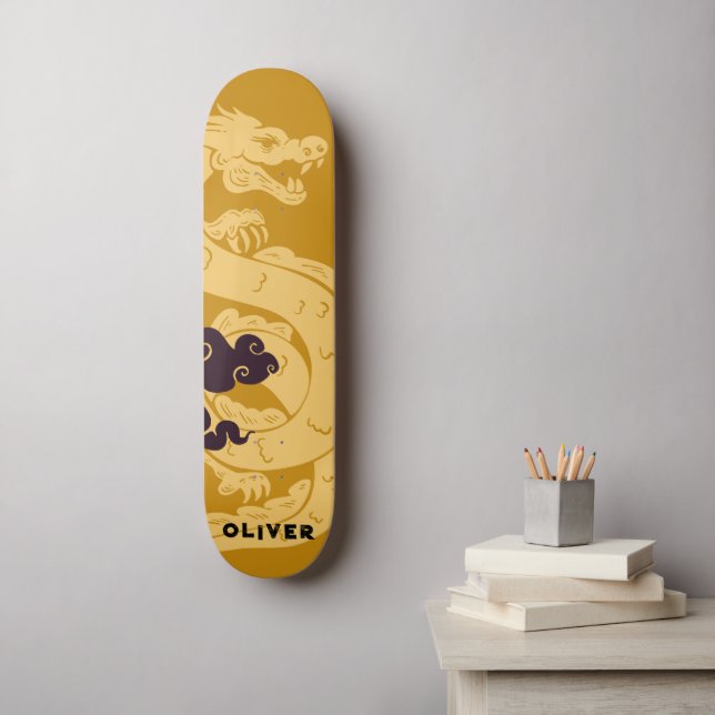 Personalisierter chinesischer Drache Skateboard (Wandkunst)