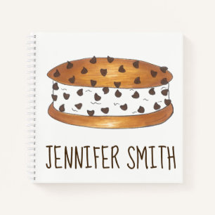 Personalisierter Chipwich Ice Cream Sandwich Feins Notizbuch