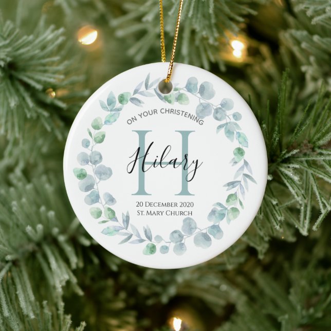 Personalisierter Christen Godmateltern Taufpatz Keramik Ornament (Baum)