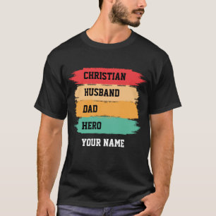 Personalisierter CHRISTLICHER HUSBAND VATER HERO T-Shirt