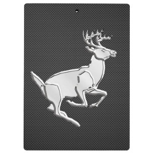 Personalisierter Chrome mit Blick auf die Kohlefas Klemmbrett