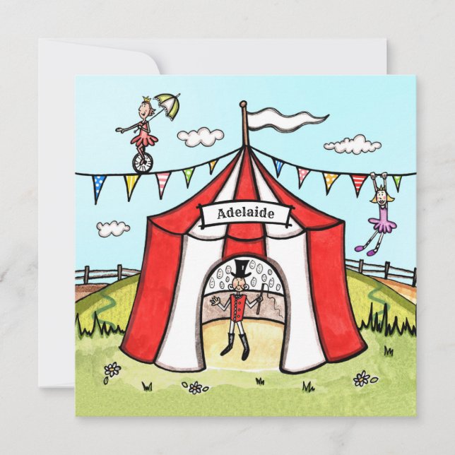 Personalisierter Circus Geburtstagsparty Einladung (Vorderseite)