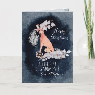 Personalisierter Cirneco dell Etna Mama Weihnachte Feiertagskarte