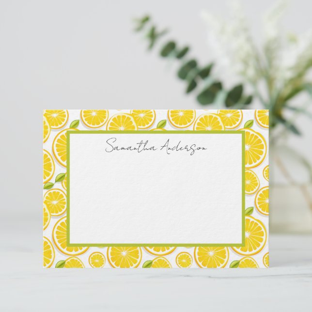 Personalisierter Citrus Flat Note Card Mitteilungskarte (Stehend Vorderseite)