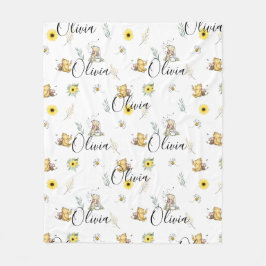PERSONALISIERTER CLASSIC WINNIE BABY BLANKET GIFT FLEECEDECKE