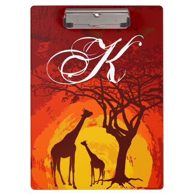 Personalisierter Clip Board African Safari Giraffe Klemmbrett (Vorderseite)