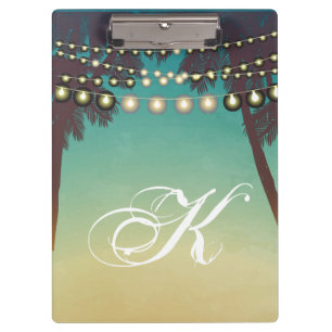 Personalisierter Clip Board Beach Sunset Palm Tree Klemmbrett