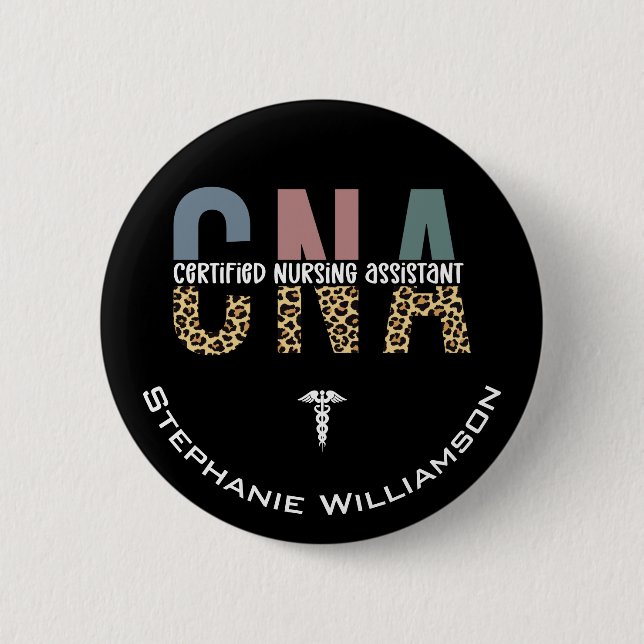 Personalisierter CNA-zertifizierter Krankenpfleger Button (Vorderseite)