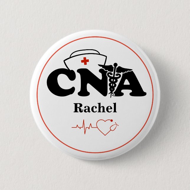 Personalisierter CNA-zertifizierter Krankenpfleger Button (Vorderseite)