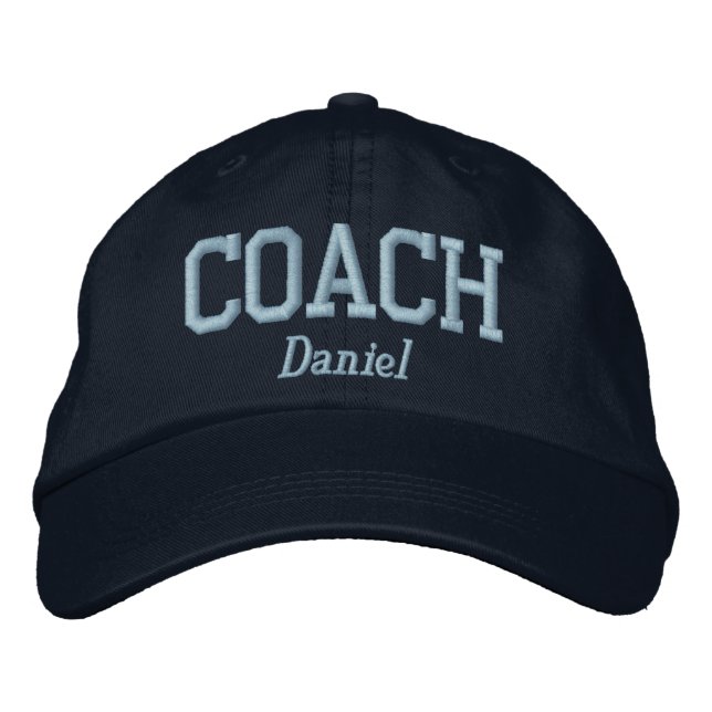 Personalisierter Coach in Light Blue Bestickte Baseballkappe (Vorderseite)