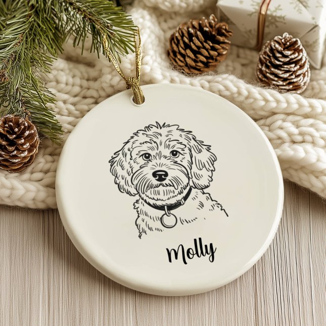 Personalisierter Cockapoo-Hund Weihnachten Keramik Ornament (Von Creator hochgeladen)
