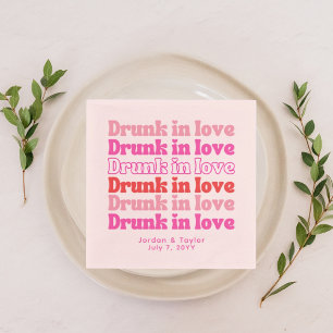 Personalisierter Cocktail Hour Napkins Betrunken i Serviette