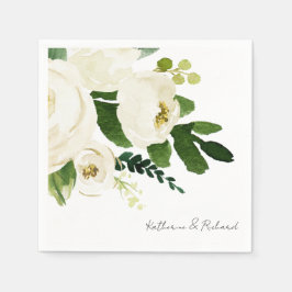 Personalisierter Cocktail im eleganten White Rose  Serviette