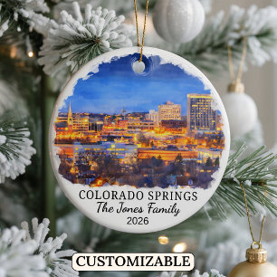 Personalisierter Colorado Springs Weihnachtsschmuc Keramik Ornament