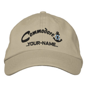 Personalisierter Commodore-Rettungsanker-Name Schw Bestickte Baseballkappe