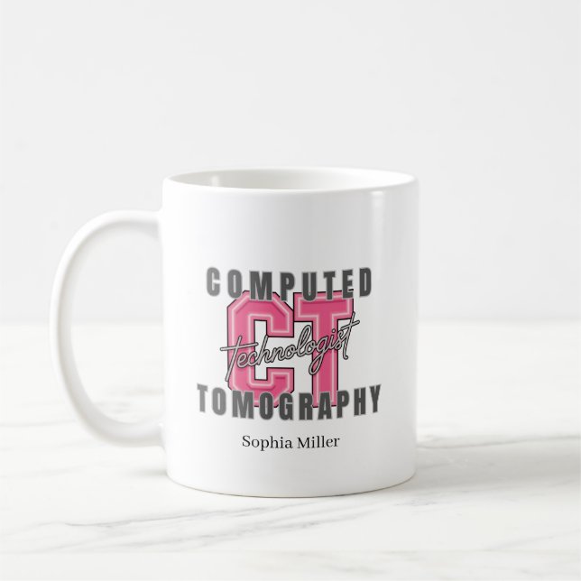 Personalisierter Computertomographie-Technologe Kaffeetasse (Links)
