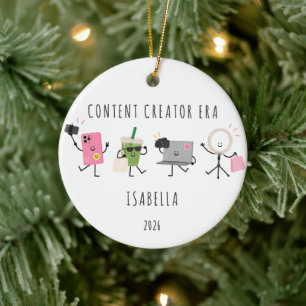 Personalisierter Content Creator Weihnachtsbaumsch Keramik Ornament