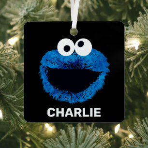 Personalisierter Cookie-Monster   Watercolor-Trend Ornament Aus Metall