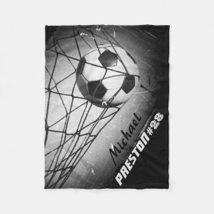 Personalisierter cooler Vintager Grunge-Fußball im Fleecedecke