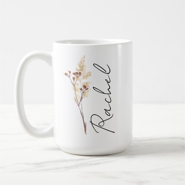 Personalisierter Coquette Birth Blume Tasse, Custo Kaffeetasse (Links)