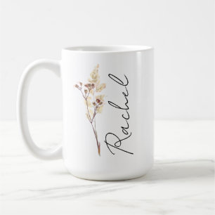 Personalisierter Coquette-Geburtsblumen-Mug, benut Kaffeetasse