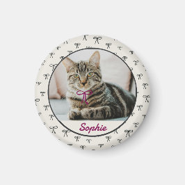 Personalisierter Coquette-Schleifen-Haustier-Foto- Magnet