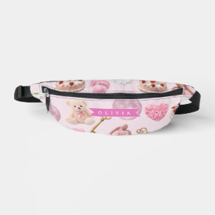 Personalisierter Coquette Teddybär Rosa Ästhetik Bauchtasche