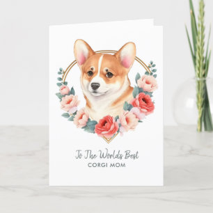 Personalisierter Corgi Hund Mama Muttertag Feiertagskarte