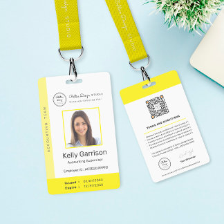 Personalisierter Corporate Modern Employee ID QR C Ausweis
