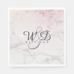 Personalisierter Couple-Marmor mit Einzelheiten zu Serviette