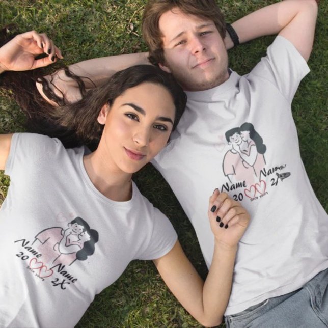 Personalisierter Couple T - Shirt - Individuelle N (Von Creator hochgeladen)