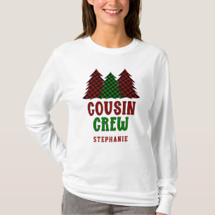 Personalisierter Cousin Crew Karierter Weihnachtsb T-Shirt