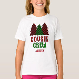 Personalisierter Cousin Crew Karierter Weihnachtsb T-Shirt