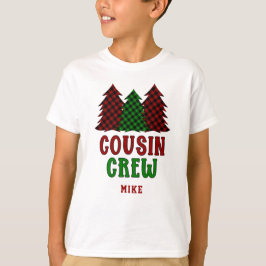 Personalisierter Cousin Crew Karierter Weihnachtsb T-Shirt