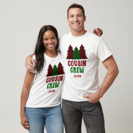 Personalisierter Cousin Crew Karierter Weihnachtsb T-Shirt