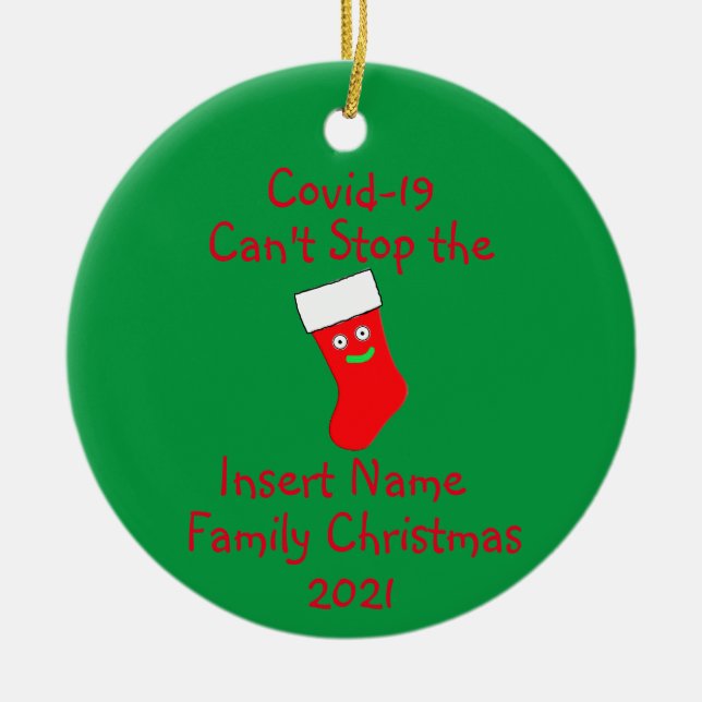 Personalisierter Covid-19 kann Weihnachten-Keramik Keramik Ornament (Vorne)
