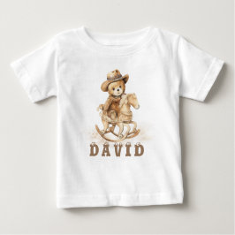 Personalisierter Cowboy-Bär Baby T-shirt