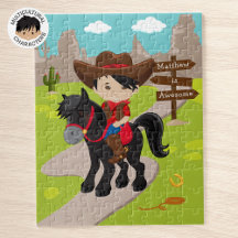 Personalisierter Cowboy Jigsaw Puzzle
