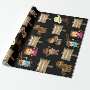 Personalisierter Cowboy oder Cowgirl zum Geburtsta Geschenkpapier