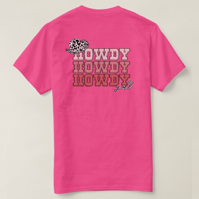 Personalisierter Cowgirl-Western, Howdy Y'all rode T-Shirt (Design Rückseite)