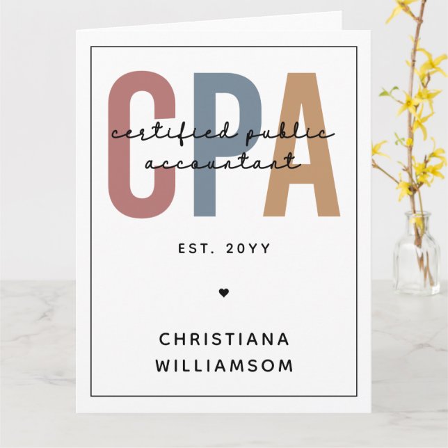 Personalisierter CPA-zertifizierter öffentlicher W Karte (Gelbe Blume)