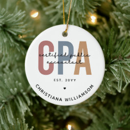 Personalisierter CPA-zertifizierter öffentlicher W Keramik Ornament