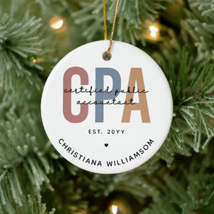 Personalisierter CPA-zertifizierter öffentlicher W Keramik Ornament