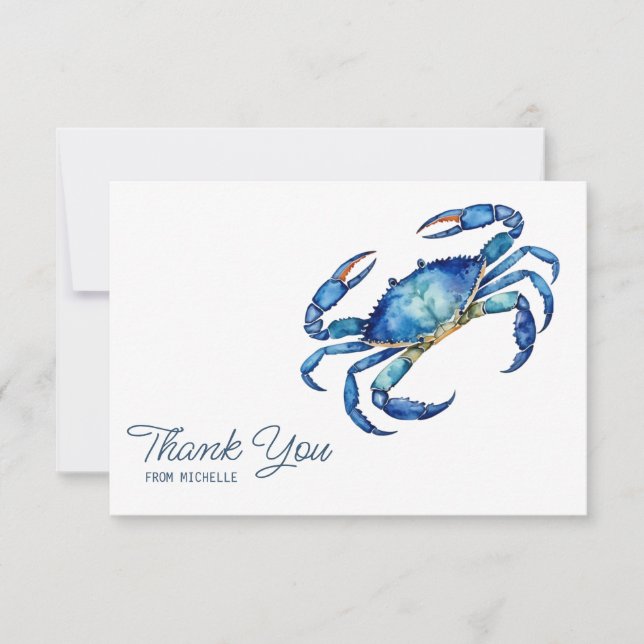 Personalisierter Crab Beach Danke an Ihre Karten (Vorderseite)