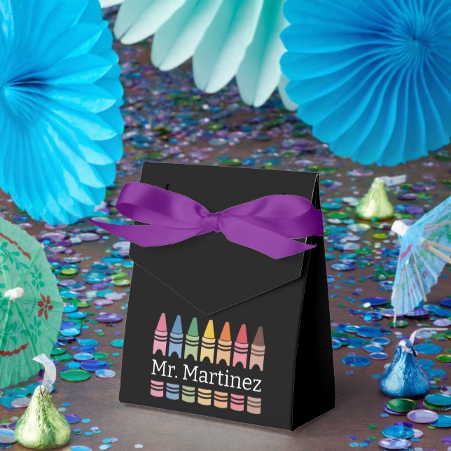 Personalisierter Crayon Lehrer Name Niedlich Back  Geschenkschachtel (Party)