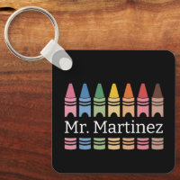 Personalisierter Crayon Lehrer Name Niedlich Back 