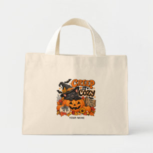 Personalisierter Creep It Cozy Schwarze Katze Hall Mini Stoffbeutel