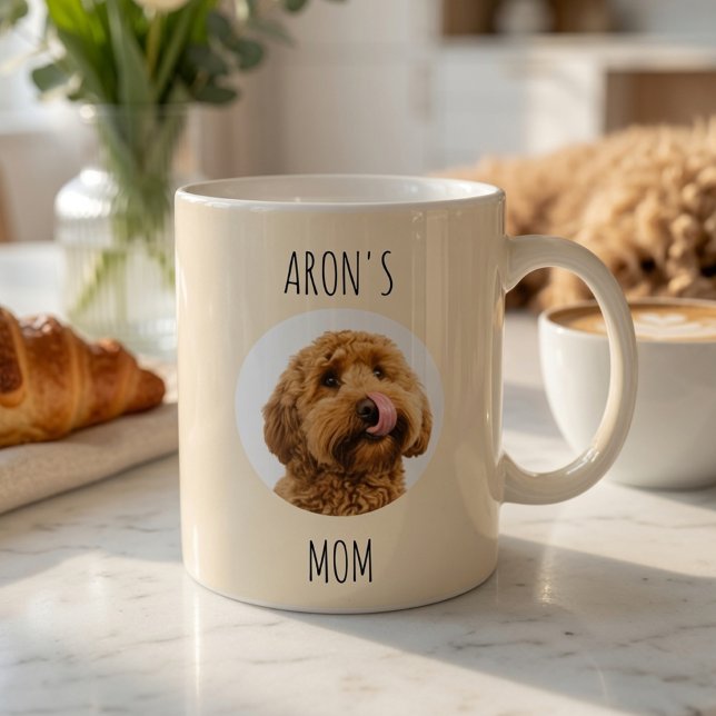 Personalisierter cremefarbener Hundemutter-Becher  Kaffeetasse (Von Creator hochgeladen)