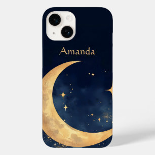 Personalisierter Crescent Moon und Stars Night Sky Case-Mate iPhone 14 Hülle