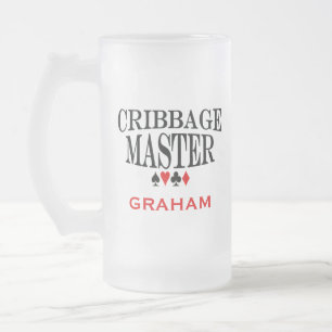 Personalisierter Cribbage-Meister Mattglas Bierglas